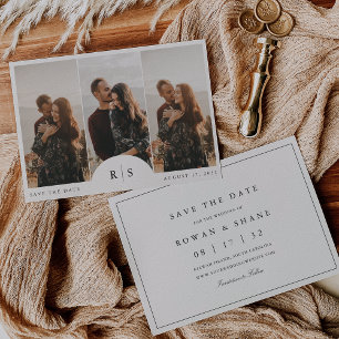 Save The Date Monogramme noir et écrin classique photo horizonta