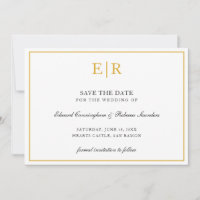 Monogramme Or Formal Simple Élégant Mariage