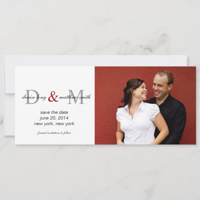 Save the Date Monograms Names Photo Cards (Front)