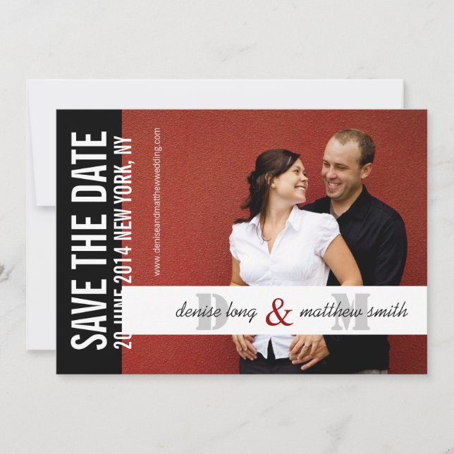 Save the Date Monograms Photo Website (Front)