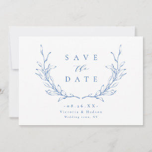 Save The Date Monographie de crête botanique d'élégance simple b