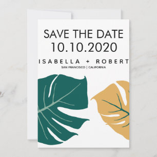 Save The Date Monstera jaune   Mariage Enregistrer la date