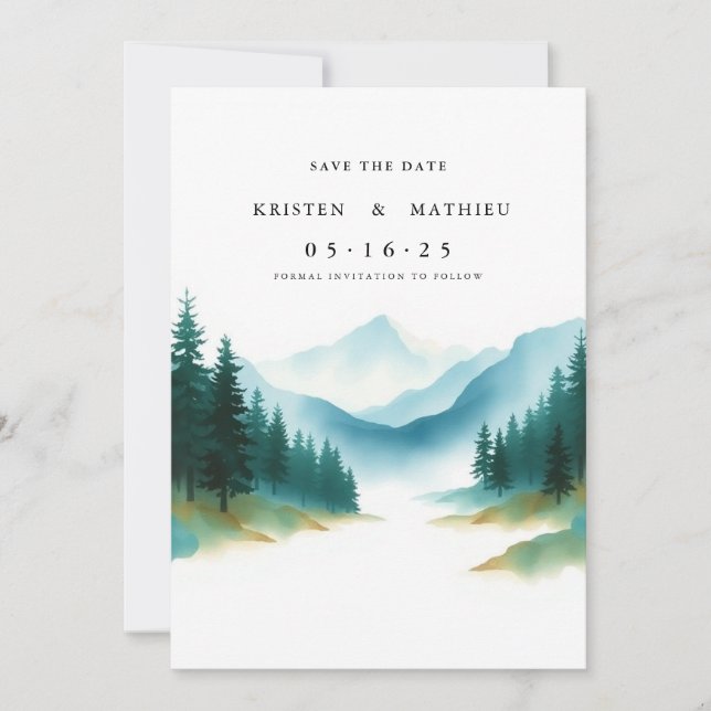 Save The Date Montagne de script (Devant)