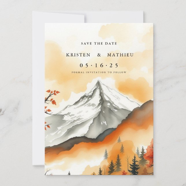 Save The Date Montagne numérique Boho (Devant)