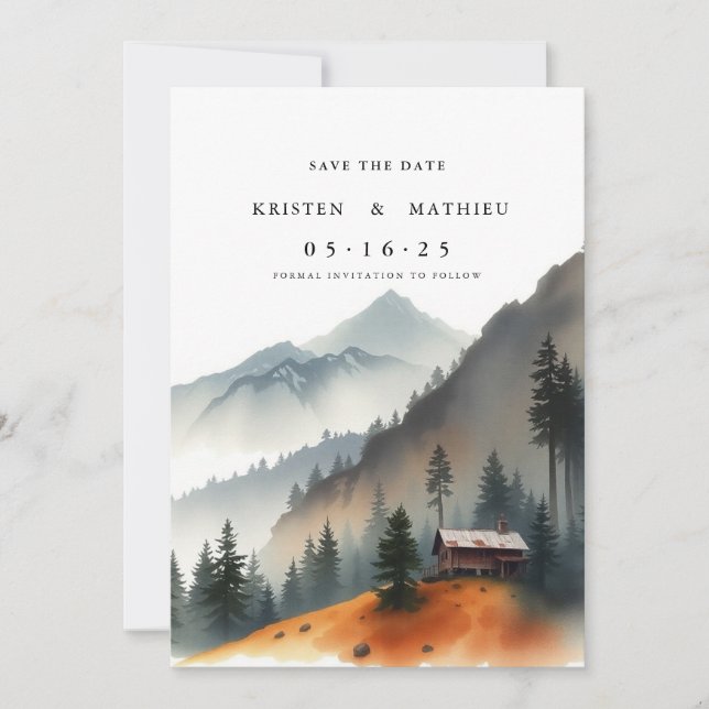 Save The Date Montagne numérique simple (Devant)
