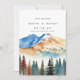Save The Date Montagne personnalisée non photo