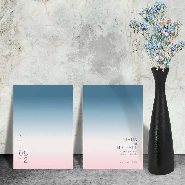 Save The Date Mood Gradient Mariage Prussian Sky ID741 (Créateur téléchargé)