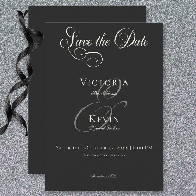 Save The Date Moody sombre Moody Victorian Moon & Sun Mariage (Dark Moody Victorian Moon & Sun Wedding Save The Date Card)
