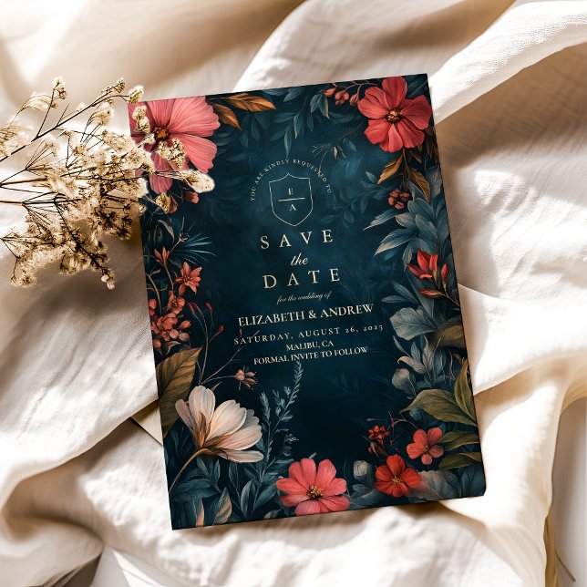 Save The Date Moody Victorian Floral Mariage (Créateur téléchargé)