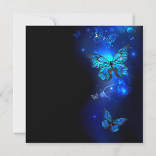 Save The Date Morpho Butterfly in the Dark Background