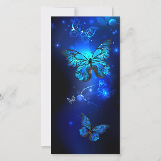 Save The Date Morpho Butterfly in the Dark Background (Devant)
