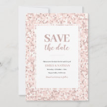 Save the date Mosaic Dusty Pink Invitation