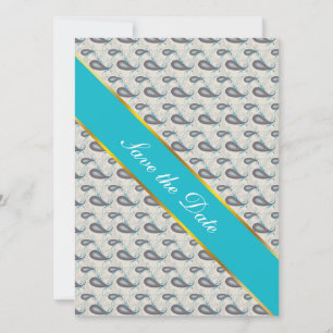Save The Date Motif Champagne Paisley