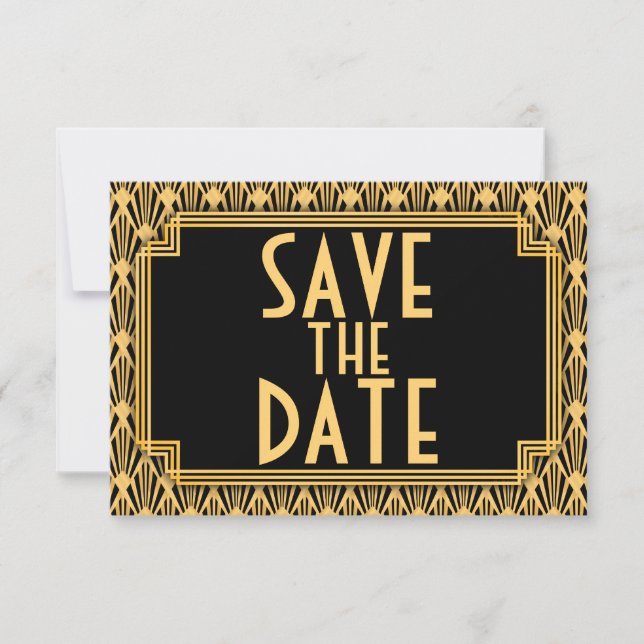 Save The Date Motif de diamant Art déco mariage Enregistrer la d (Devant)