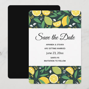 Save The Date Motif de Fruits de citron jaune et de citron vert