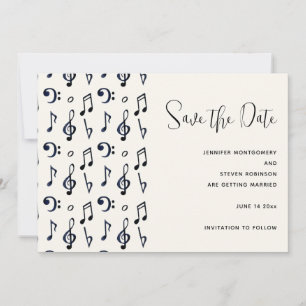 Save The Date Motif de notes musicales mignonnes