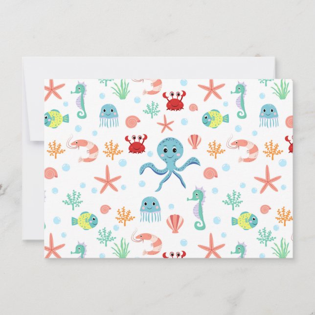 Save The Date Motif du monde marin (Devant)