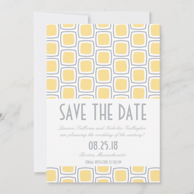 Save The Date Motif géométrique moderne Enregistrer la date (Devant)