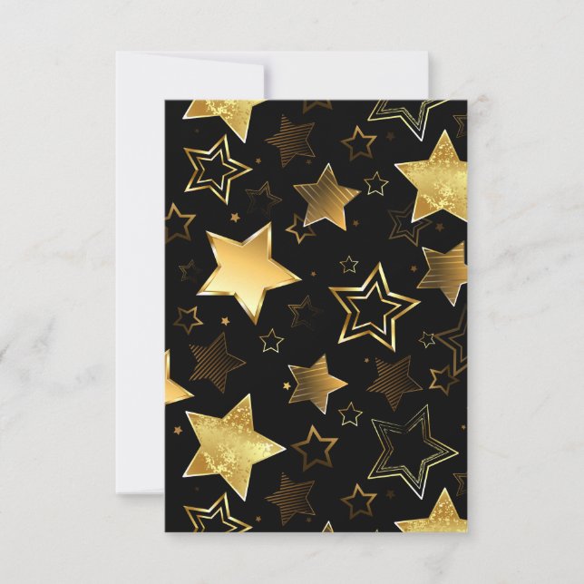 Save The Date Motif sans couture avec étoiles d'or (Devant)