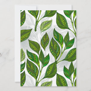 Save The Date Motif sans couture avec Feuilles de thé vert