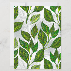 Save The Date Motif sans couture avec Feuilles de thé vert