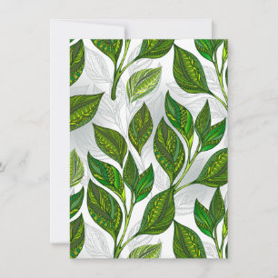 Save The Date Motif sans couture avec Feuilles de thé vert