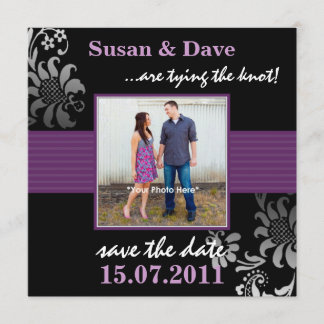 Save The Date Motif violet photo Enregistrer la date