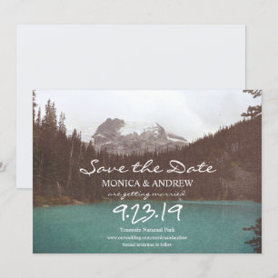 Save the Date Mountain Lake Invitation