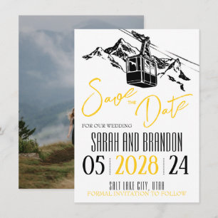 Save The Date Mountain Love Jaune