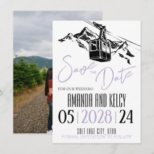 Save The Date Mountain Love Lilac