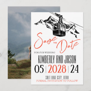 Save The Date Mountain Love Orange