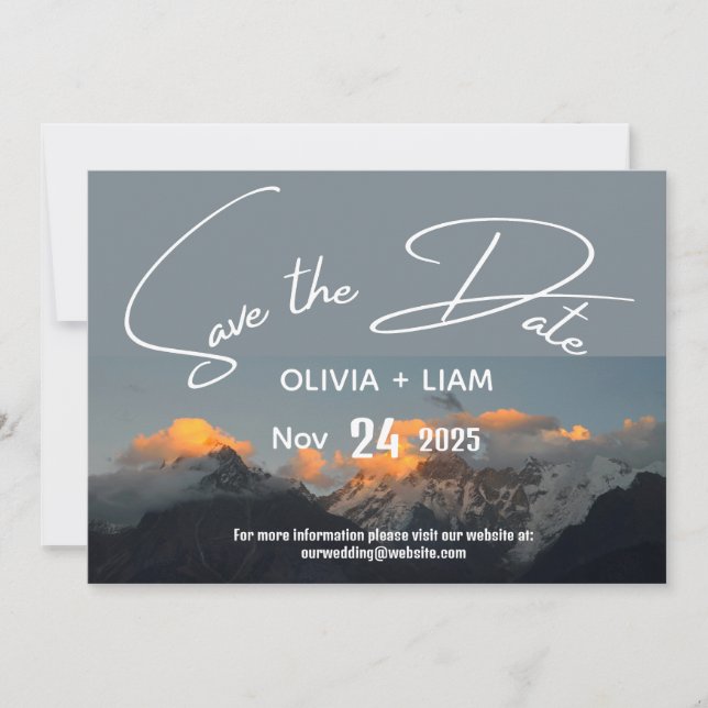 Save The Date Mountain Park Enregistrer La Date Destination Invi (Devant)