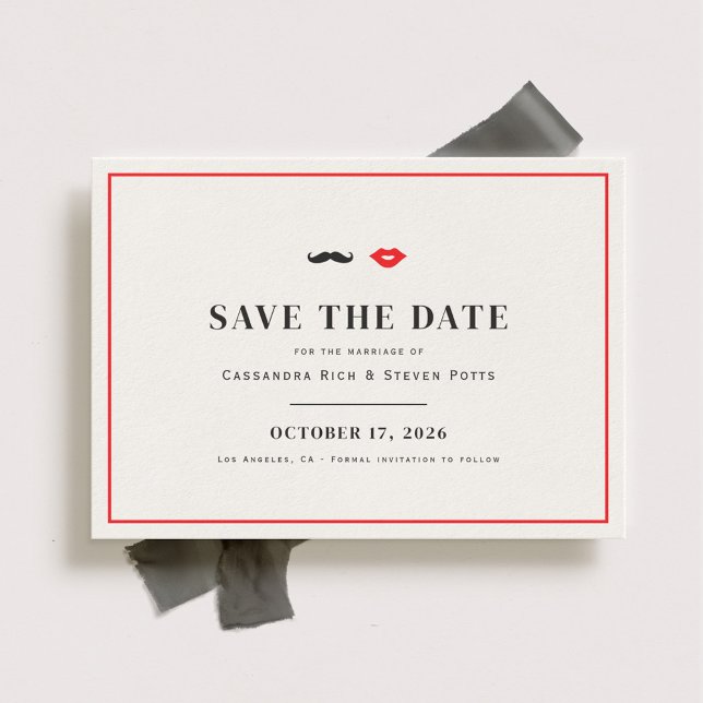 Save The Date Moustache & lèvres Mariage risqué Enregistrer la d (Créateur téléchargé)