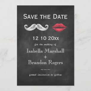 Save The Date Moustache & lèvres Sauvez la date