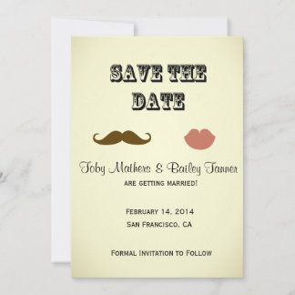 Save The Date Moustache & Lèvres Save-the-date