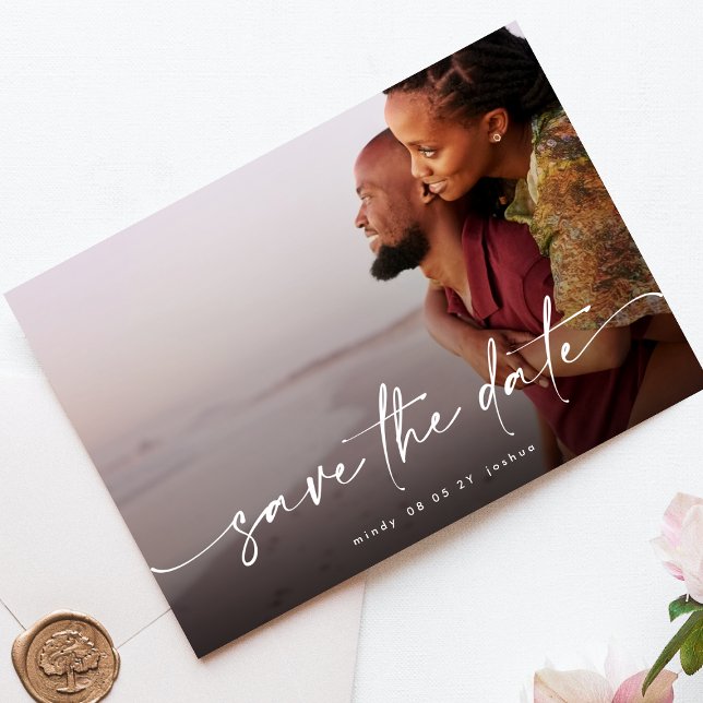 Save The Date Multi-photos de fond de saignement moderne (Créateur téléchargé)