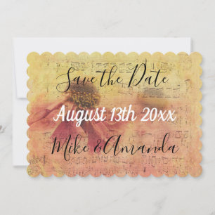 Save The Date Music Notes and Daisy
