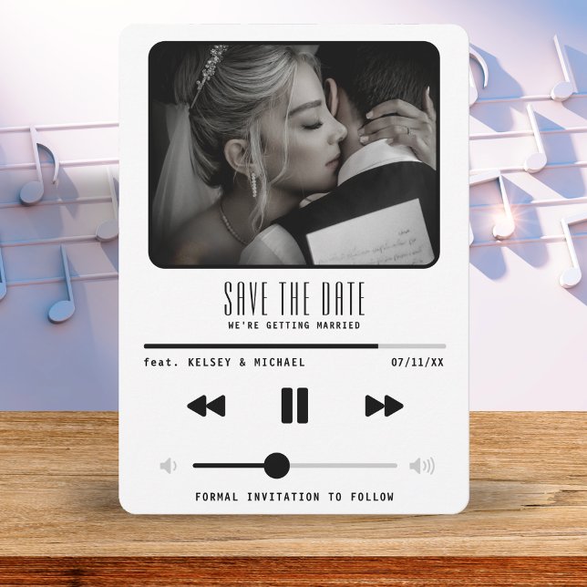 Save The Date Musique MP3 Lecteur Mariage blanc (Music MP3 Player Wedding White Save The Date
)
