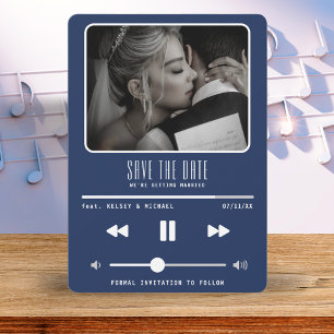 Save The Date Musique MP3 lecteur Mariage bleu foncé