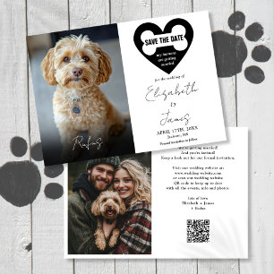 Save The Date My Humans Chien 2 Photos QR Code Mariage