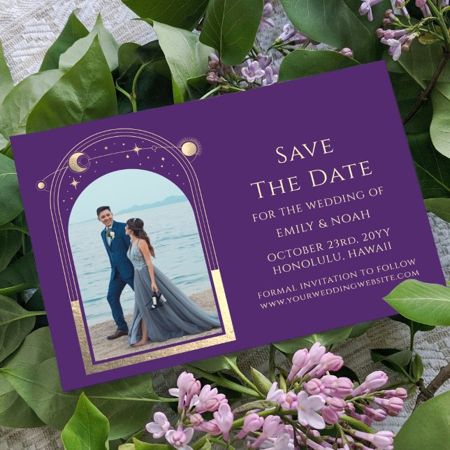 Save The Date Mystique violet or Sun Moon Stars Space (Créateur téléchargé)