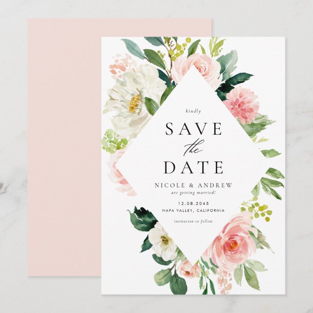 Save The Date Nappes phréatiques romantiques (Devant / Derrière)