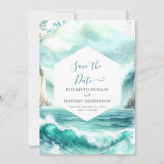 Save The Date Nature imprimable Mariage nautique (Devant)