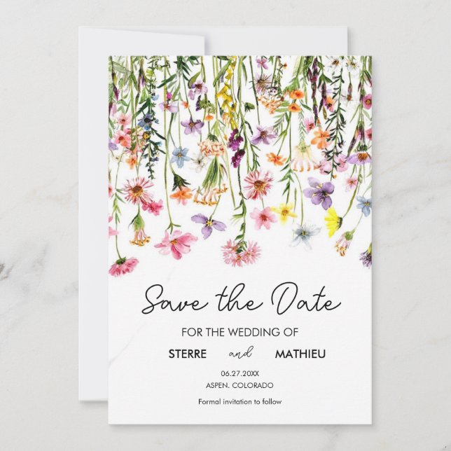 Save The Date Nature Simple Fleurs sauvages (Devant)