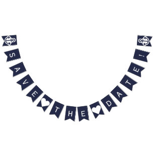 Save The Date Nautical Bunting Photo Prop Flags