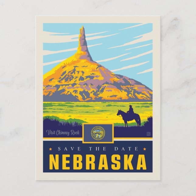 Save the Date | Nebraska Invitation Postcard (Front)