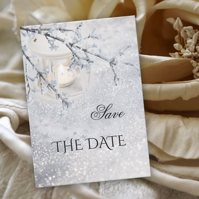 Save The Date Neige mousseuse Mariage d'hiver Enregistrer la car (Créateur téléchargé)