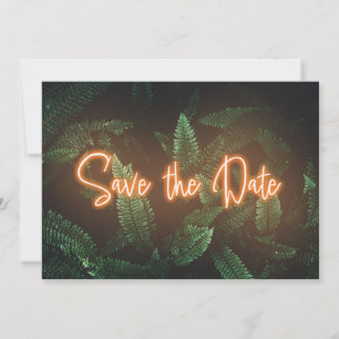 Save The Date Neon moderne verte tropicale Enregistrer la date