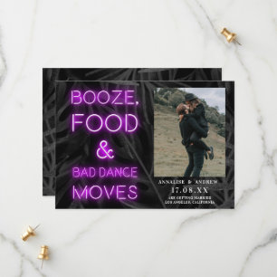 Save The Date Neon violet feuille de palme décontractée enregist