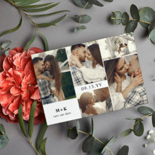 Save The Date Nettoyer les initiales et les photos modernes Enre